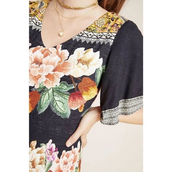 Farm Rio Esmeralda Floral Maxi Dress  Print Mixed Black Red Medium - Picture 3 of 10